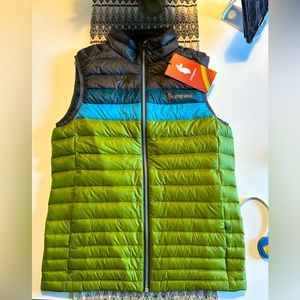 Cotopaxi fuego down vest size small. Iron and Cedar. New unworn with tags. $165